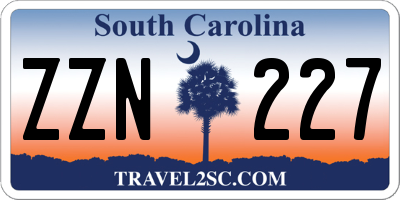 SC license plate ZZN227