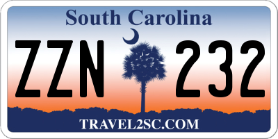 SC license plate ZZN232