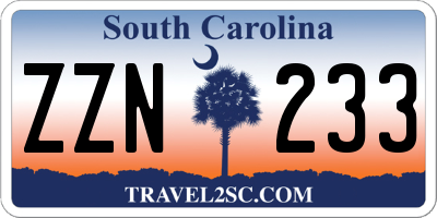 SC license plate ZZN233