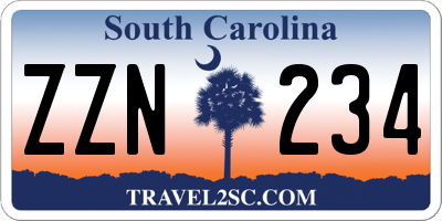 SC license plate ZZN234