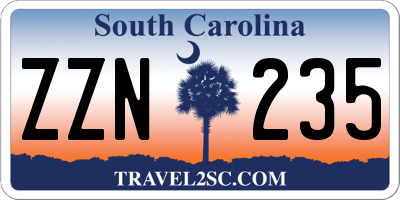 SC license plate ZZN235
