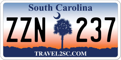 SC license plate ZZN237