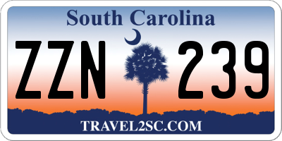 SC license plate ZZN239