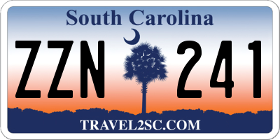 SC license plate ZZN241