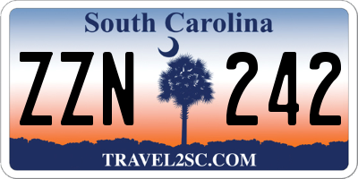 SC license plate ZZN242