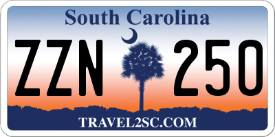 SC license plate ZZN250