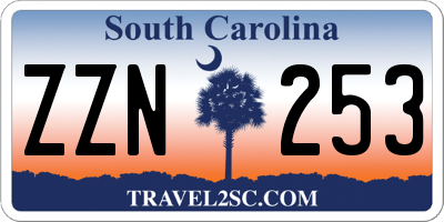 SC license plate ZZN253