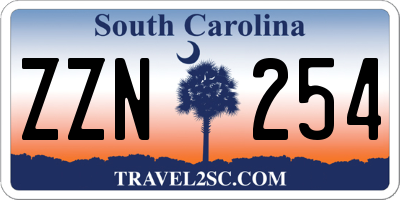 SC license plate ZZN254