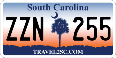 SC license plate ZZN255