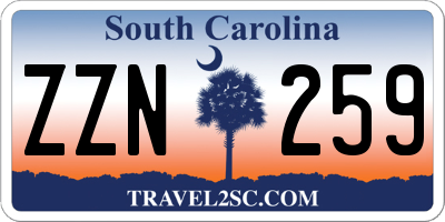 SC license plate ZZN259