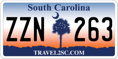 SC license plate ZZN263