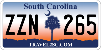 SC license plate ZZN265