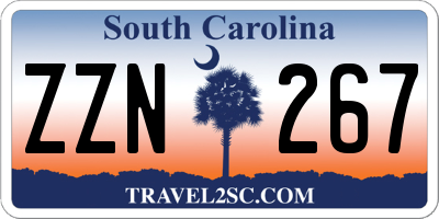 SC license plate ZZN267