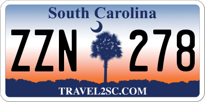 SC license plate ZZN278