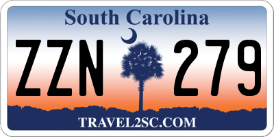 SC license plate ZZN279