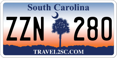 SC license plate ZZN280