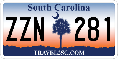 SC license plate ZZN281