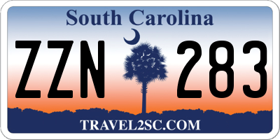 SC license plate ZZN283