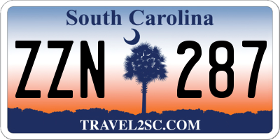 SC license plate ZZN287