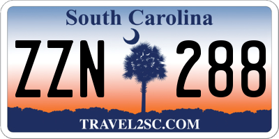 SC license plate ZZN288