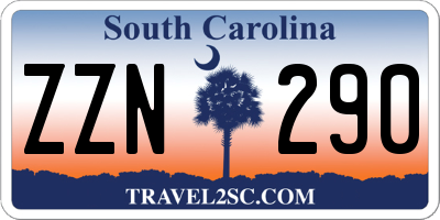 SC license plate ZZN290