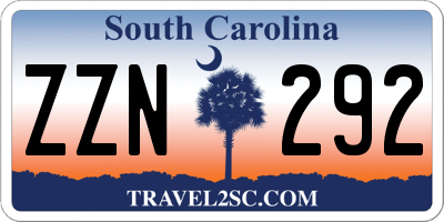 SC license plate ZZN292