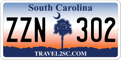 SC license plate ZZN302