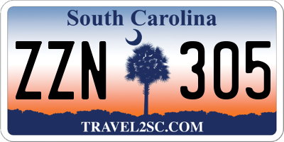 SC license plate ZZN305