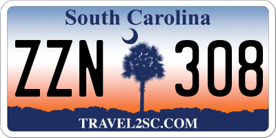 SC license plate ZZN308