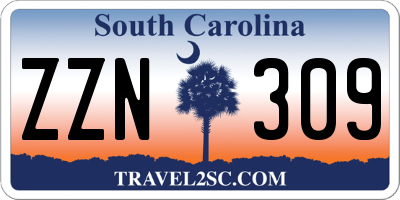 SC license plate ZZN309