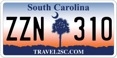 SC license plate ZZN310