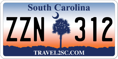 SC license plate ZZN312