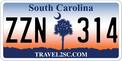 SC license plate ZZN314