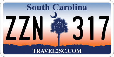 SC license plate ZZN317