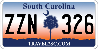 SC license plate ZZN326