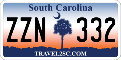 SC license plate ZZN332