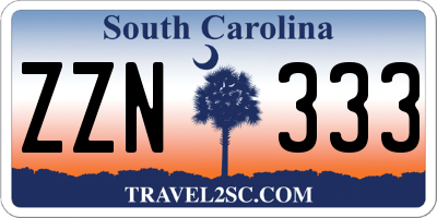SC license plate ZZN333