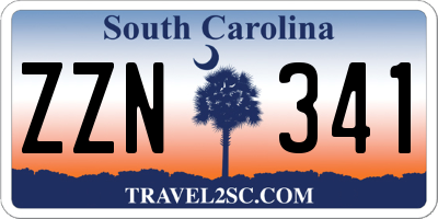 SC license plate ZZN341