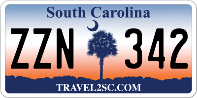SC license plate ZZN342