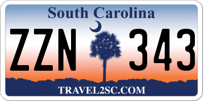 SC license plate ZZN343