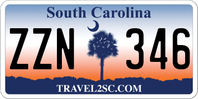 SC license plate ZZN346