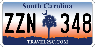 SC license plate ZZN348