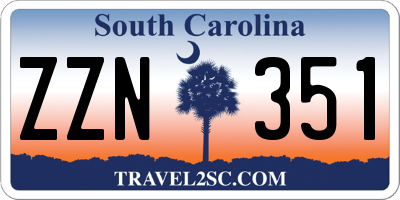 SC license plate ZZN351