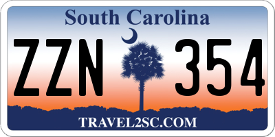 SC license plate ZZN354