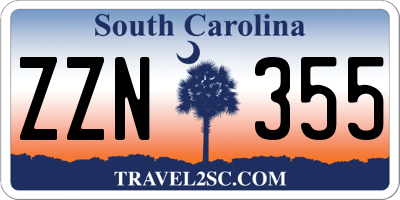 SC license plate ZZN355