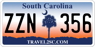 SC license plate ZZN356