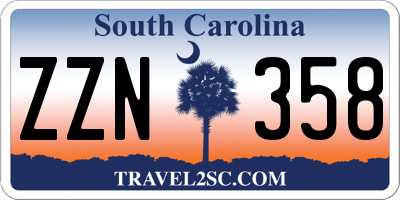 SC license plate ZZN358