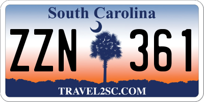 SC license plate ZZN361