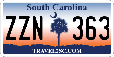SC license plate ZZN363
