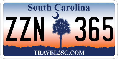 SC license plate ZZN365